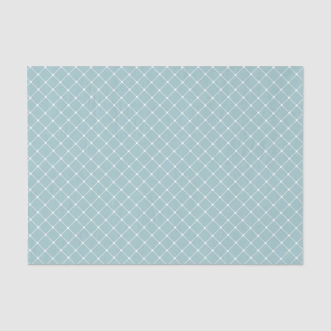 Elegant Eggshell Blue Trellis Pattern  Tissue Paper (Front)