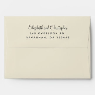 Elegant Eggshell Return Address Chic Wedding Envelope