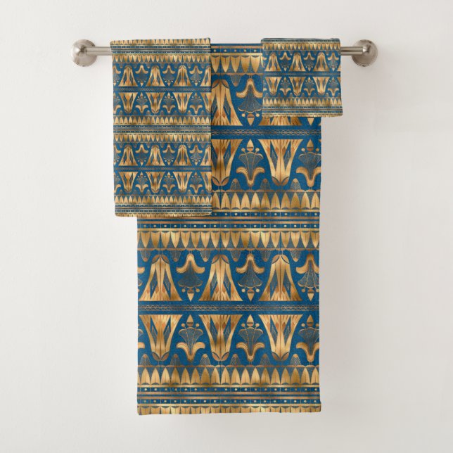 elegant Egypt tiled pattern Bath Towel Set (Insitu)