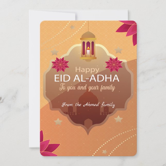 Elegant Eid al-Adha Mubarak Card (Front)