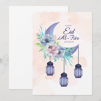 Elegant Eid al-Fitr Mubarak Card Minimal Islamic