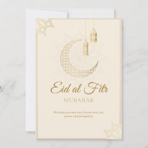 Elegant Eid al-Fitr Mubarak Card Minimal Islamic 
