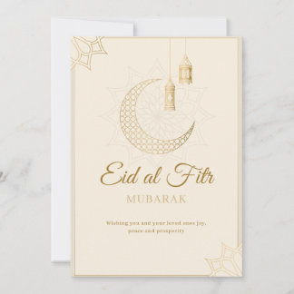 Elegant Eid al-Fitr Mubarak Card Minimal Islamic 
