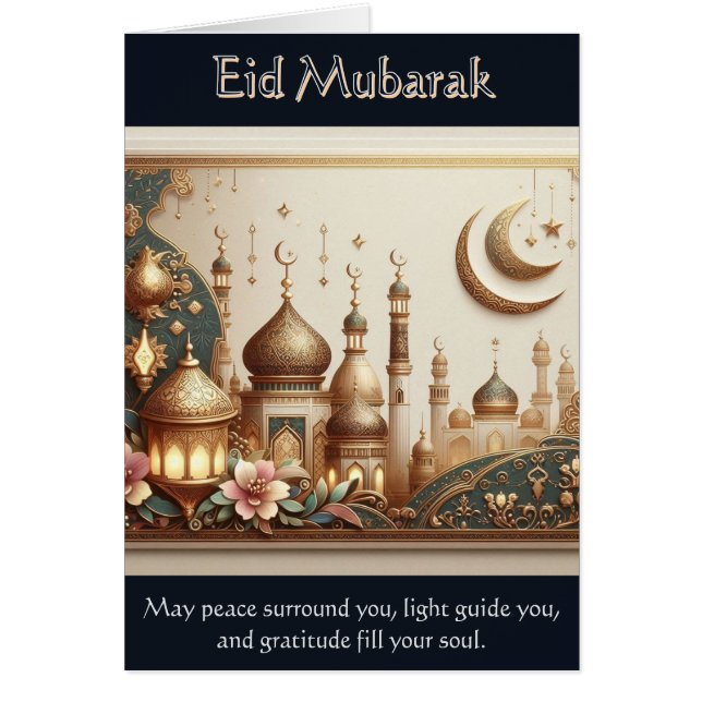 Elegant Eid Card – Peace, Light, and Gratitude  (Front)