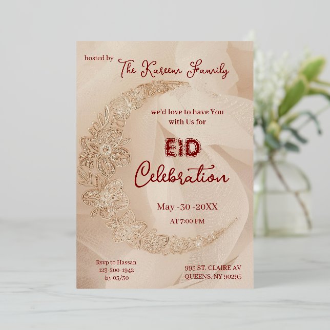 Elegant EId Celebration  Eid Party Invitation (Standing Front)