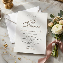 Elegant Eid Dinner Invitation Minimalist Gold 