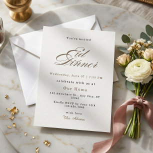 Elegant Eid Dinner Invitation Minimalist Gold 