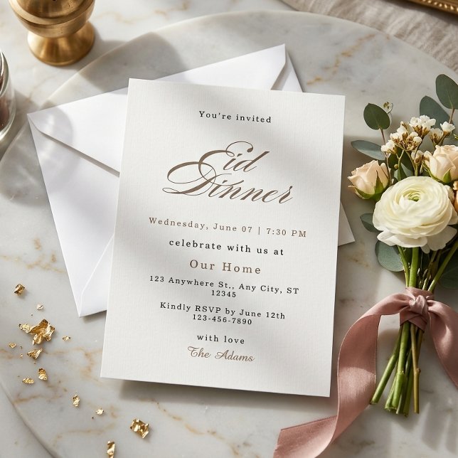 Elegant Eid Dinner Invitation Minimalist Gold  (Creator Uploaded)