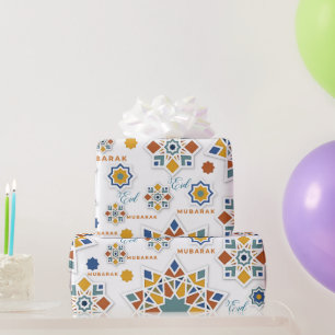 Elegant Eid Mubarak Calligraphy colourful Wrapping Paper