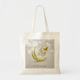 Elegant Eid Mubarak Gold Moon Star - Budget Tote