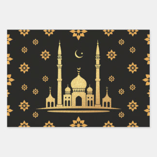 Elegant Eid Wrapping Paper – Black and Gold 