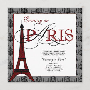 Elegant Eiffel Tower Paris Prom Invitation