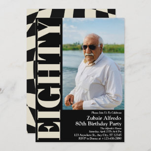  Elegant Eighty 80th Birthday Party Photo Invitation