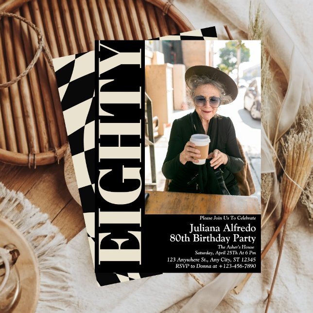  Elegant Eighty 80th Birthday Party Photo Invitation (Creator Uploaded)