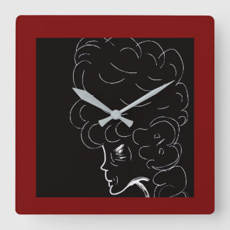 Elegant Elderly Lady  Square Wall Clock