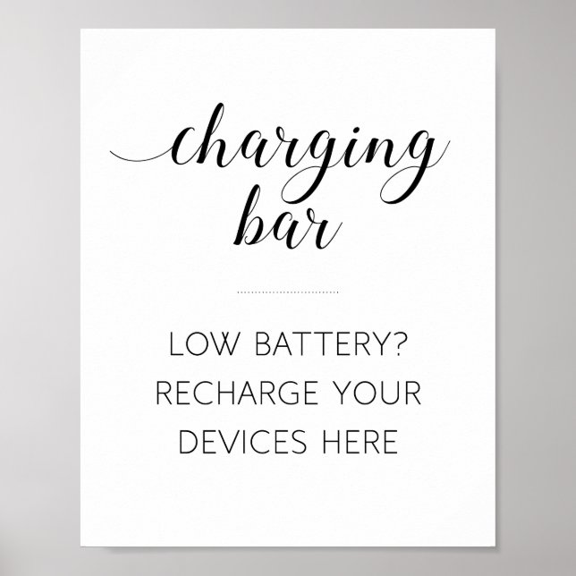 Elegant Electronics Charging Wedding Sign (Front)