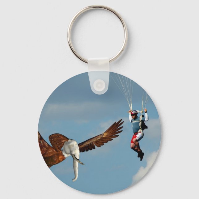 Elegant Elephant Eagle Key Ring (Front)