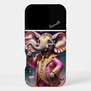 Elegant Elephant in Space iPhone 16 Pro Max Case