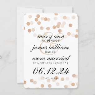 Elegant Elopement Faux Copper Foil Glitter Lights Announcement