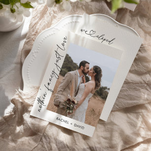 Elegant Elopement Party Photo Wedding Reception Invitation