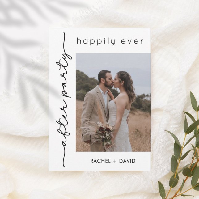Elegant Elopement Party Photo Wedding Reception Invitation (Creator Uploaded)