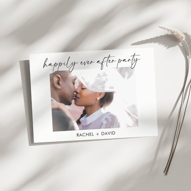 Elegant Elopement Party Photo Wedding Reception Invitation (Creator Uploaded)