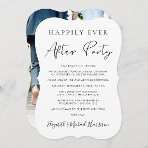 Elegant Elopement Photo Wedding Reception Invitation