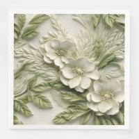 Elegant Embossed 3D Floral Relief
