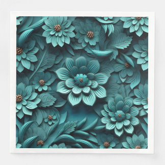 Elegant Embossed 3D Floral Relief Napkin