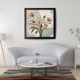 Elegant Embossed Floral Art Photo Print