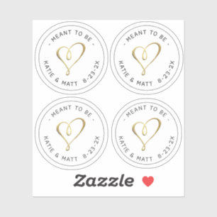 Elegant Embossed Gold Heart Meant to Be Wedding