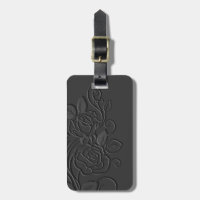 Elegant Embossed Rose Luggage Tag