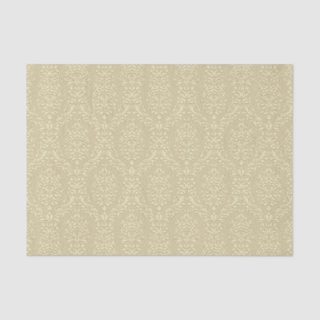 Elegant Embossed Style Gold Damask Tissue Paper (Front)