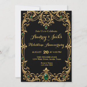 Elegant Emerald 55th Anniversary Invitation