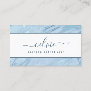 Elegant Emerald Blue Marble Business Card
