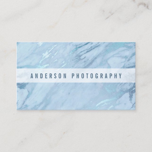 Elegant Emerald Blue Marble | Business Card (Front)