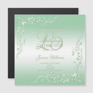 Elegant Emerald Decoration 25th Birthday  Magnetic Invitation