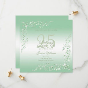 Elegant Emerald Decoration 25th Birthday Save The Date
