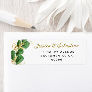 Elegant Emerald Eucalyptus Greenery Return Address Label