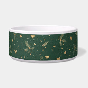 Elegant Emerald & Gold Dog Bowl – Classy Holiday