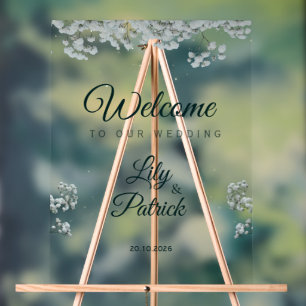 Elegant emerald Green baby's breath Acrylic Sign