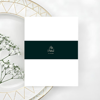 Elegant Emerald Green baby's breath Invitation Belly Band