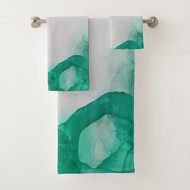 Elegant Emerald Green  Bath Towel Set (Insitu)
