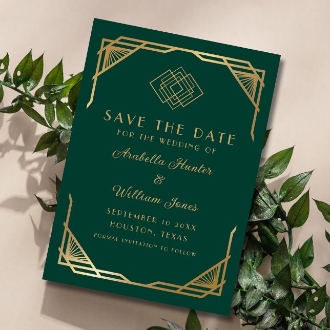 Elegant Emerald Green Calligraphy Script  Save The Date (Creator Uploaded)