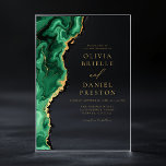 Elegant Emerald Green Gold Agate Wedding Acrylic Invitations<br><div class="desc">Make a bold statement with the Elegant Emerald Green Gold Agate Wedding Acrylic Invitation. This stunning invitation showcases a rich emerald green and gold agate design, blending deep green hues with shimmering gold accents for a luxurious marbled effect. Crafted on sleek acrylic, it exudes modern elegance, making it perfect for...</div>