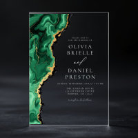 Elegant Emerald Green Gold Agate Wedding