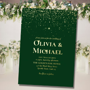Elegant Emerald Green Gold Foil Wedding