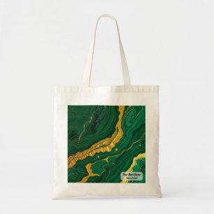 Elegant Emerald Green Gold Liquid Marble Tote Bag