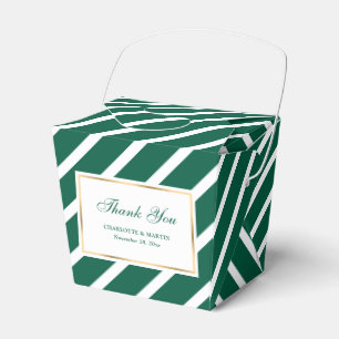 Elegant Emerald Green Gold Wedding Thank You Favour Box