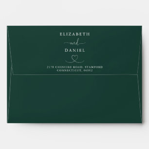 Elegant Emerald Green Heart Wedding Envelope